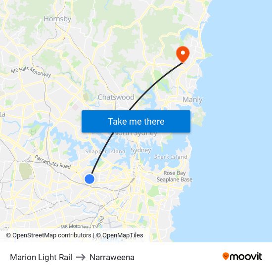 Marion Light Rail to Narraweena map