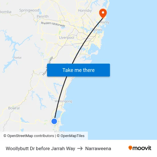Woollybutt Dr before Jarrah Way to Narraweena map