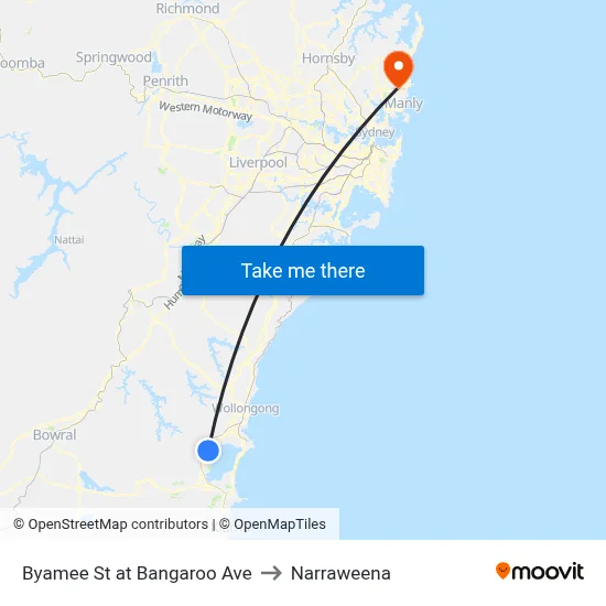 Byamee St at Bangaroo Ave to Narraweena map