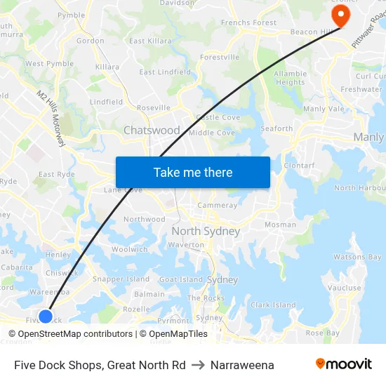 Five Dock Shops, Great North Rd to Narraweena map