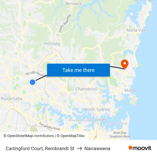 Carlingford Court, Rembrandt St to Narraweena map