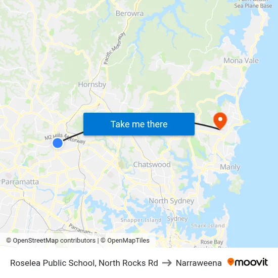 Roselea Public School, North Rocks Rd to Narraweena map