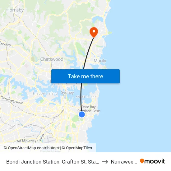 Bondi Junction Station, Grafton St, Stand R to Narraweena map