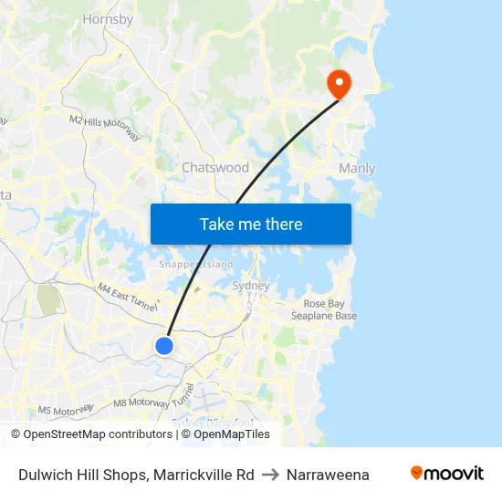 Dulwich Hill Shops, Marrickville Rd to Narraweena map