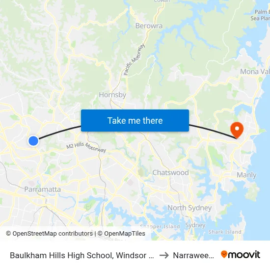 Baulkham Hills High School, Windsor Rd to Narraweena map