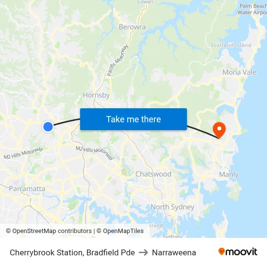 Cherrybrook Station, Bradfield Pde to Narraweena map