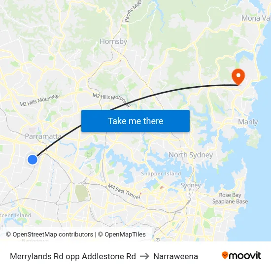 Merrylands Rd opp Addlestone Rd to Narraweena map