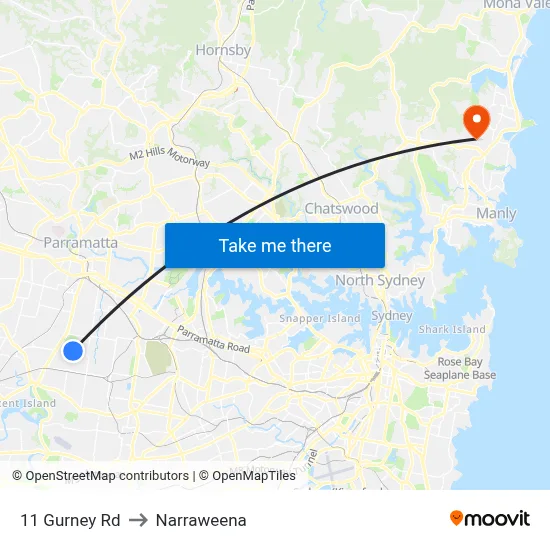 11 Gurney Rd to Narraweena map