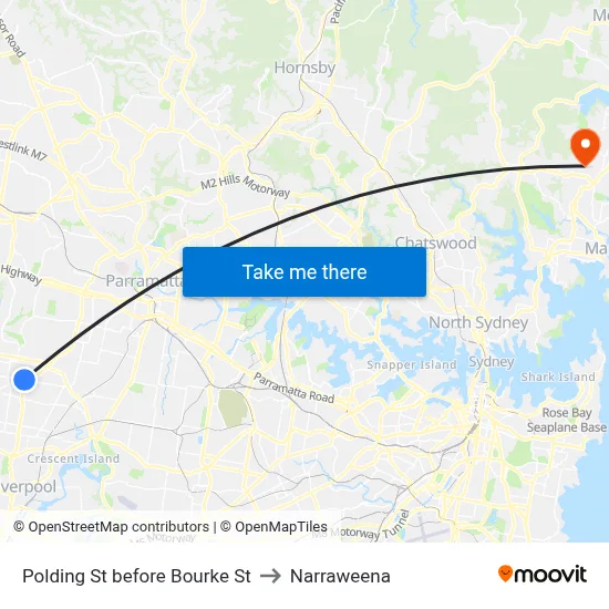 Polding St before Bourke St to Narraweena map