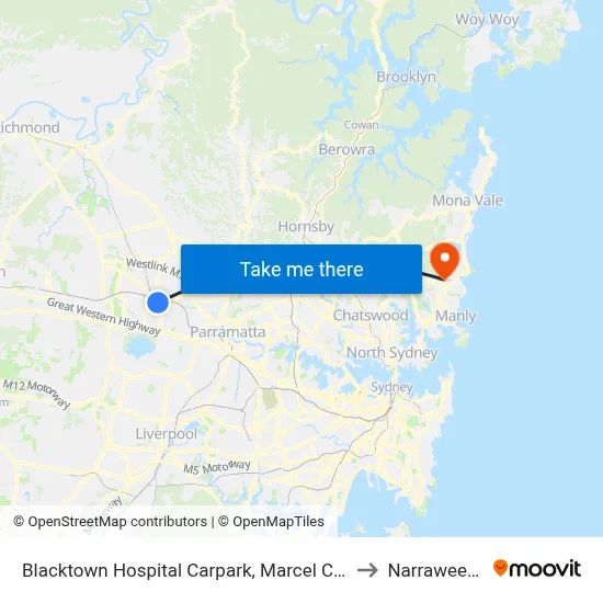 Blacktown Hospital Carpark, Marcel Cres to Narraweena map