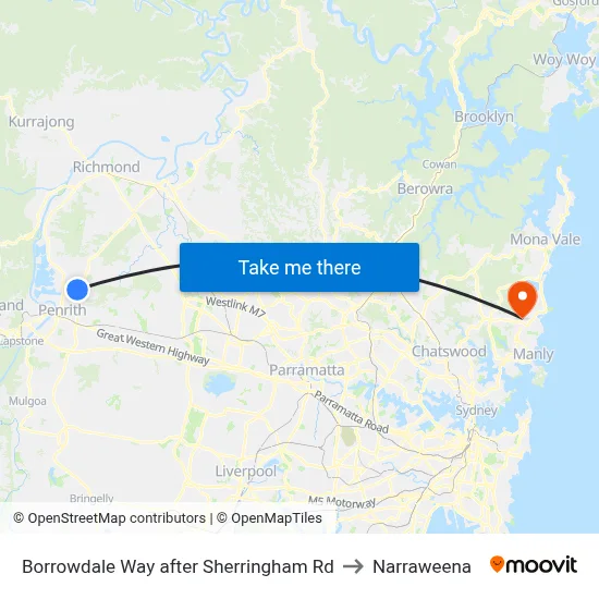 Borrowdale Way after Sherringham Rd to Narraweena map