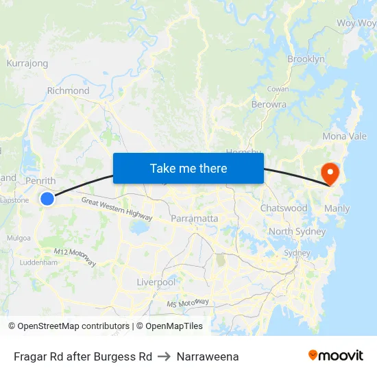 Fragar Rd after Burgess Rd to Narraweena map