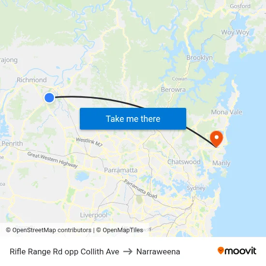 Rifle Range Rd opp Collith Ave to Narraweena map
