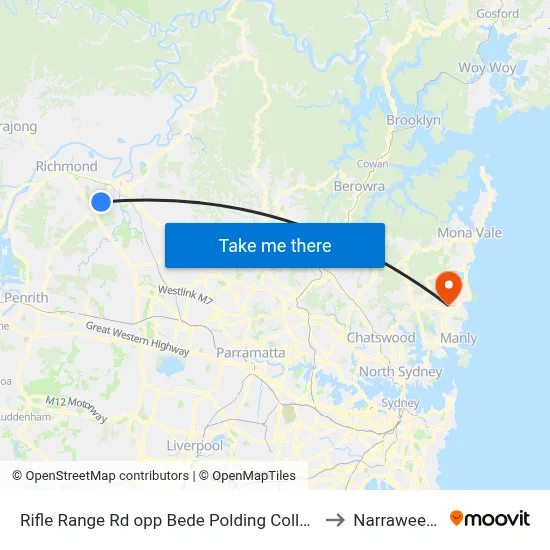 Rifle Range Rd opp Bede Polding College to Narraweena map