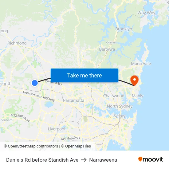 Daniels Rd before Standish Ave to Narraweena map