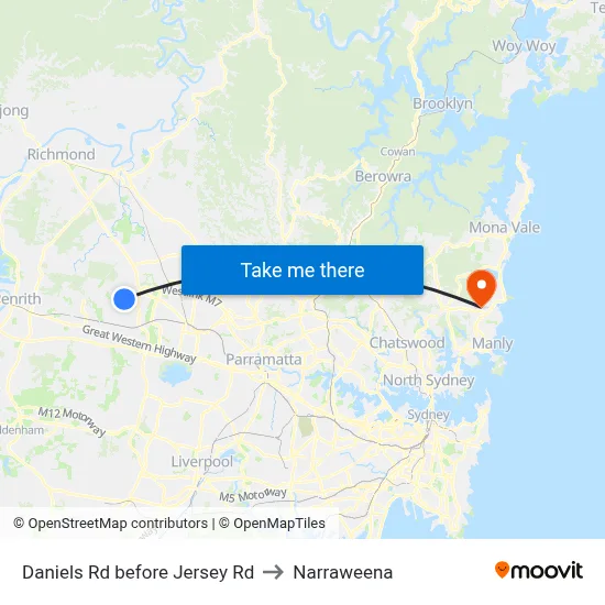 Daniels Rd before Jersey Rd to Narraweena map