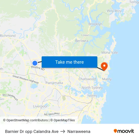 Barnier Dr opp Calandra Ave to Narraweena map
