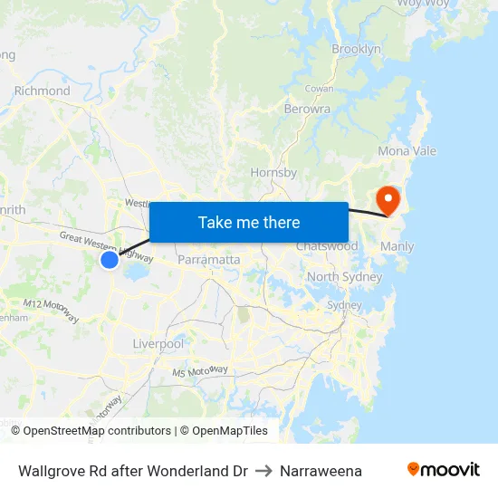 Wallgrove Rd after Wonderland Dr to Narraweena map