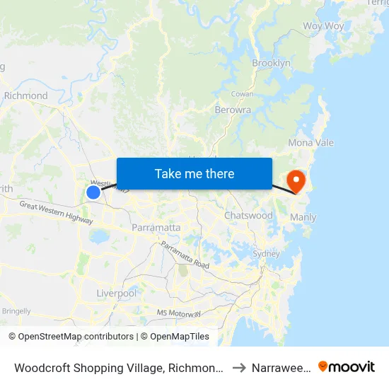 Woodcroft Shopping Village, Richmond Rd to Narraweena map