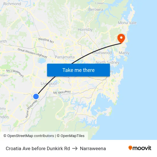 Croatia Ave before Dunkirk Rd to Narraweena map