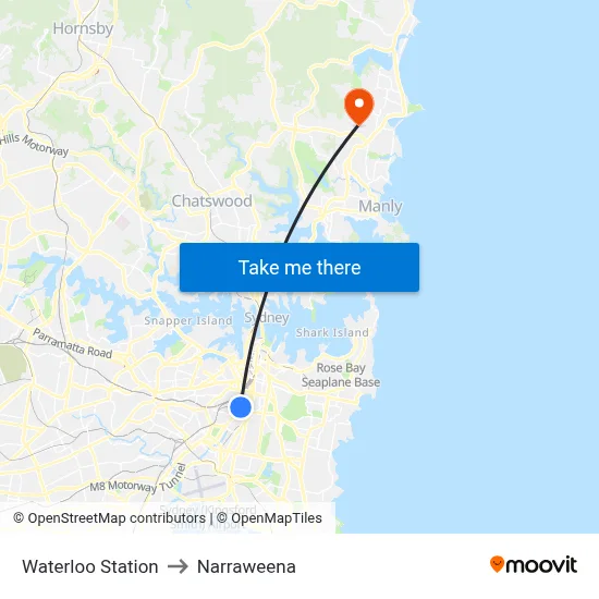 Waterloo Station to Narraweena map
