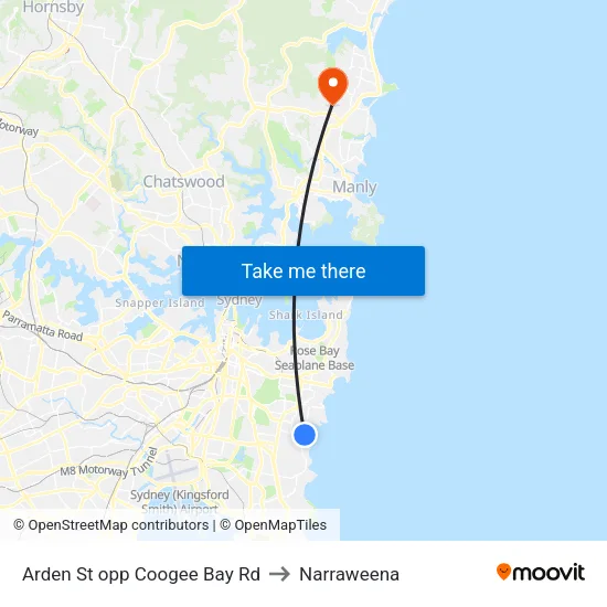 Arden St opp Coogee Bay Rd to Narraweena map