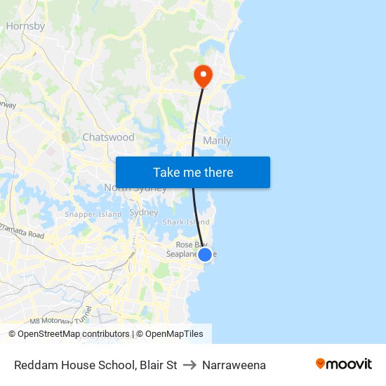 Reddam House School, Blair St to Narraweena map