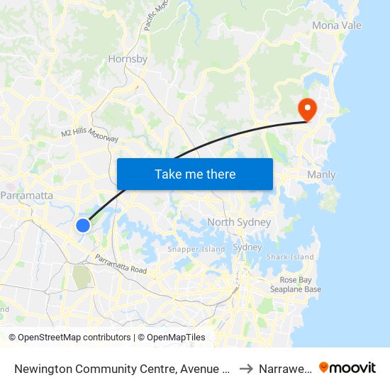 Newington Community Centre, Avenue of Europe to Narraweena map