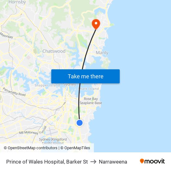 Prince of Wales Hospital, Barker St to Narraweena map