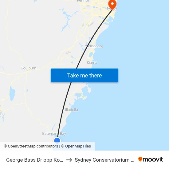 George Bass Dr opp Kobada Av to Sydney Conservatorium of Music map