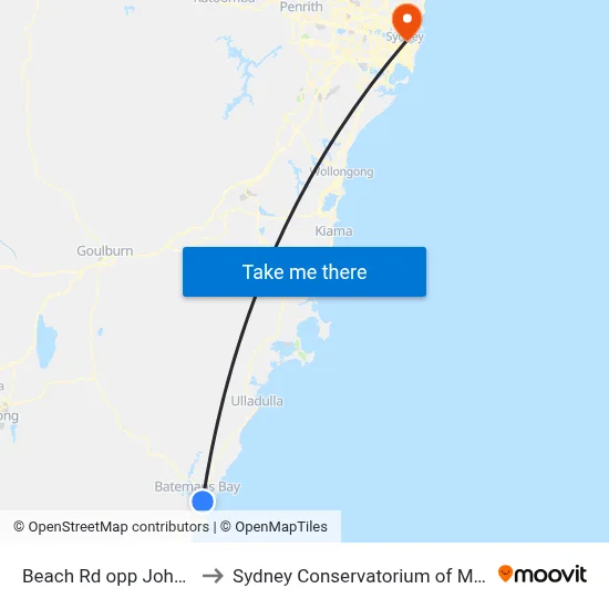 Beach Rd opp John St to Sydney Conservatorium of Music map