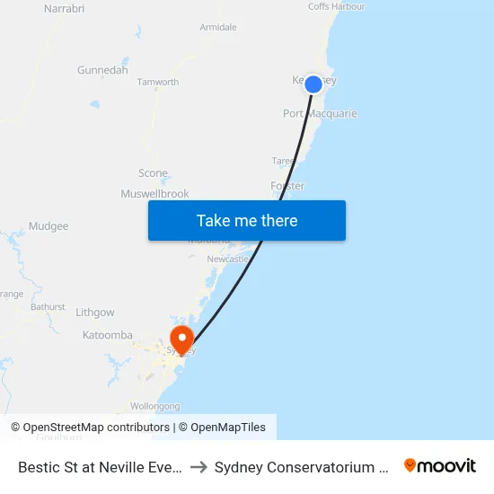 Bestic St at Neville Everson St to Sydney Conservatorium of Music map