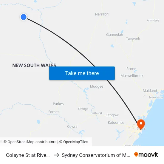 Colayne St at River St to Sydney Conservatorium of Music map