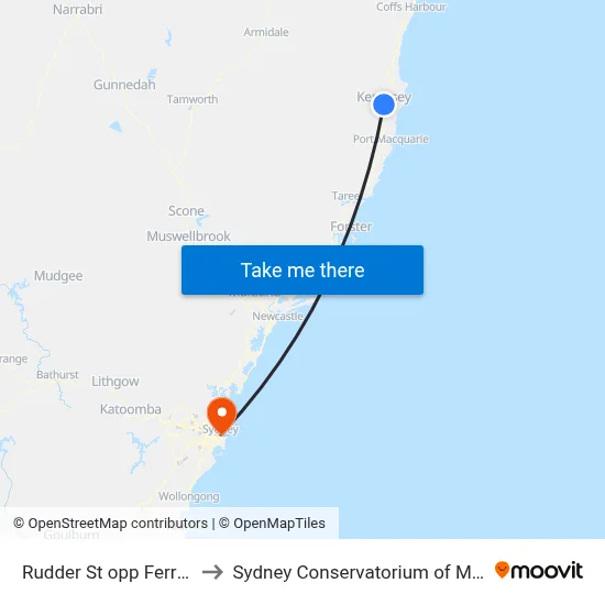 Rudder St opp Ferry St to Sydney Conservatorium of Music map