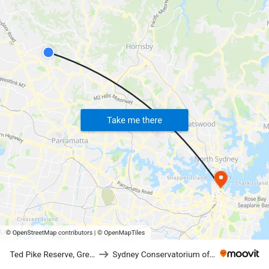 Ted Pike Reserve, Green Rd to Sydney Conservatorium of Music map