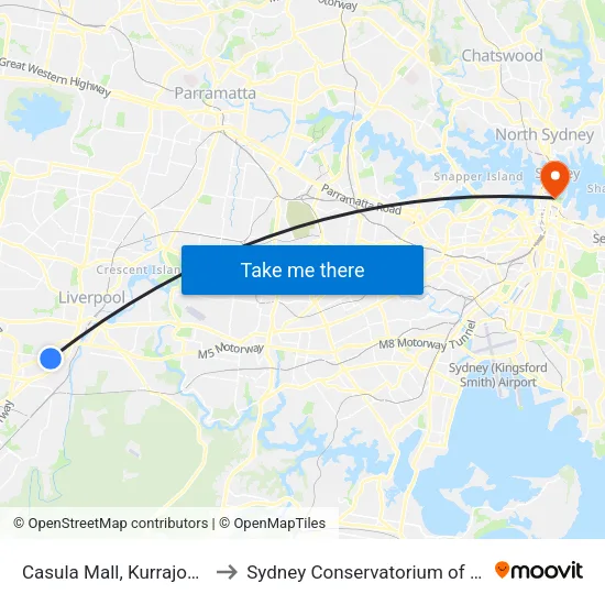 Casula Mall, Kurrajong Rd to Sydney Conservatorium of Music map
