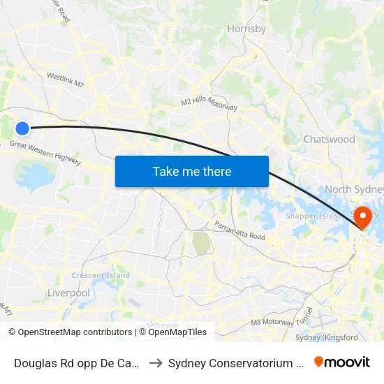 Douglas Rd opp De Castella Dr to Sydney Conservatorium of Music map