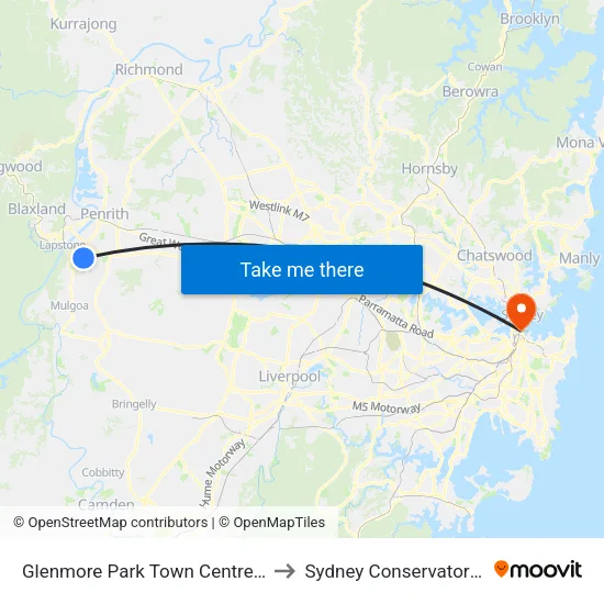 Glenmore Park Town Centre, Glenmore Pkwy to Sydney Conservatorium of Music map