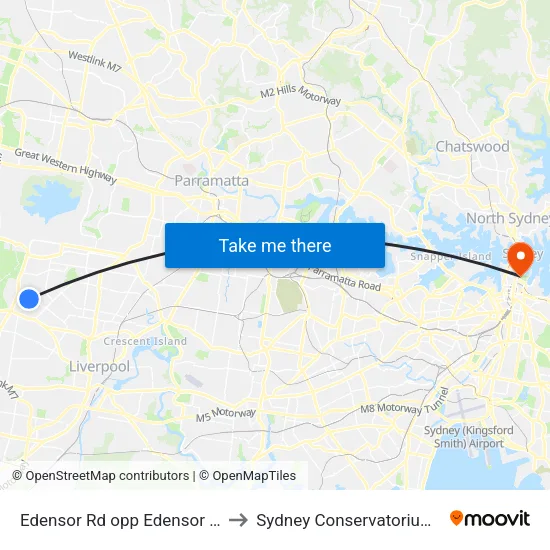 Edensor Rd opp Edensor Park Plaza to Sydney Conservatorium of Music map