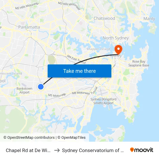 Chapel Rd at De Witt St to Sydney Conservatorium of Music map