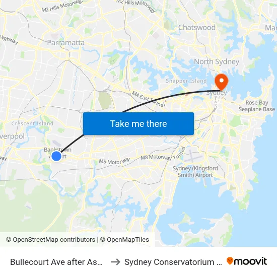 Bullecourt Ave after Ashford Ave to Sydney Conservatorium of Music map