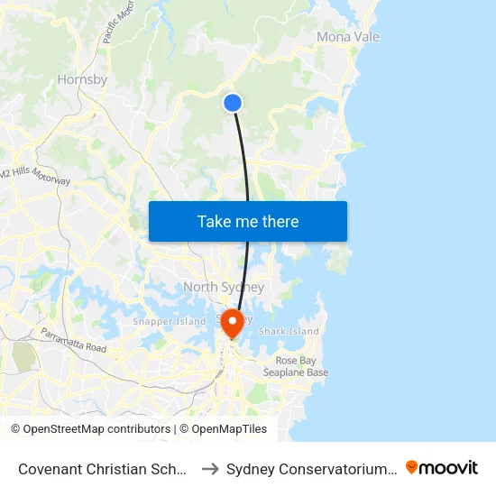 Covenant Christian School, Dell St to Sydney Conservatorium of Music map