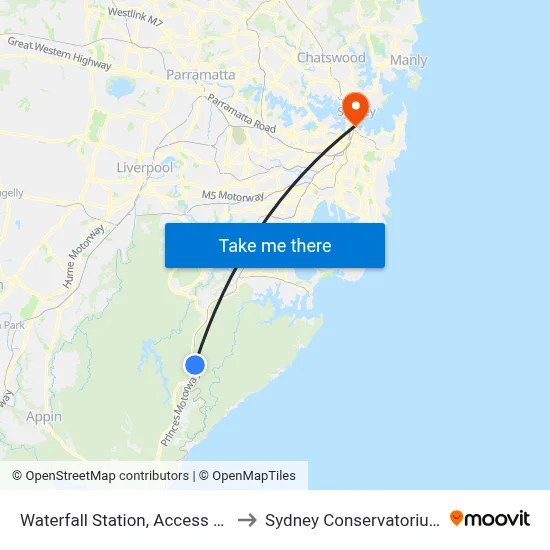 Waterfall Station, Access Rd, McKell Av to Sydney Conservatorium of Music map