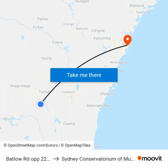 Batlow Rd opp 2241 to Sydney Conservatorium of Music map