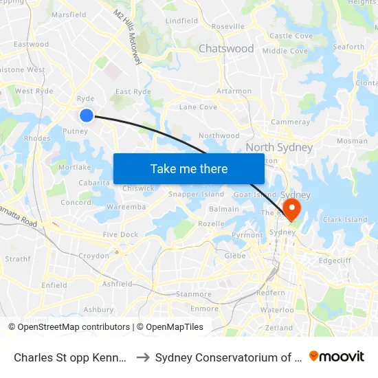 Charles St opp Kenneth St to Sydney Conservatorium of Music map