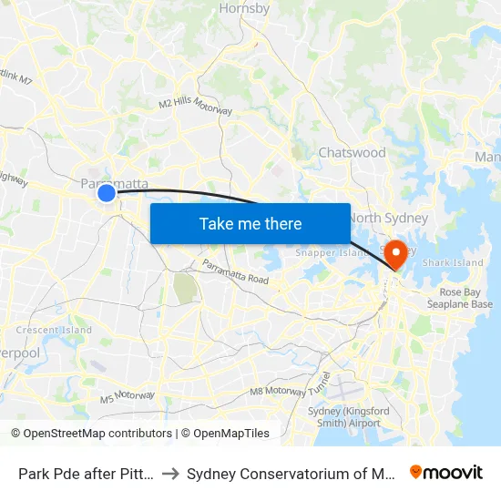 Park Pde after Pitt St to Sydney Conservatorium of Music map