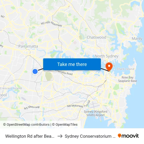 Wellington Rd after Beaumont St to Sydney Conservatorium of Music map