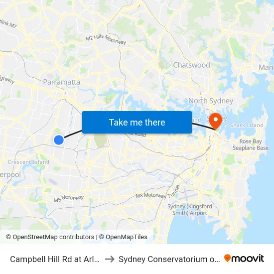 Campbell Hill Rd at Arlewis St to Sydney Conservatorium of Music map