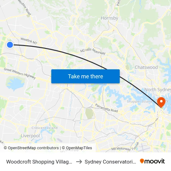 Woodcroft Shopping Village, Richmond Rd to Sydney Conservatorium of Music map