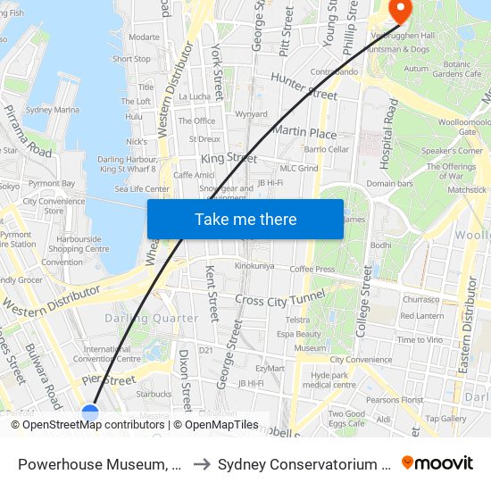 Powerhouse Museum, Harris St to Sydney Conservatorium of Music map